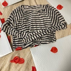 Long sleeve stripped crackle shirt